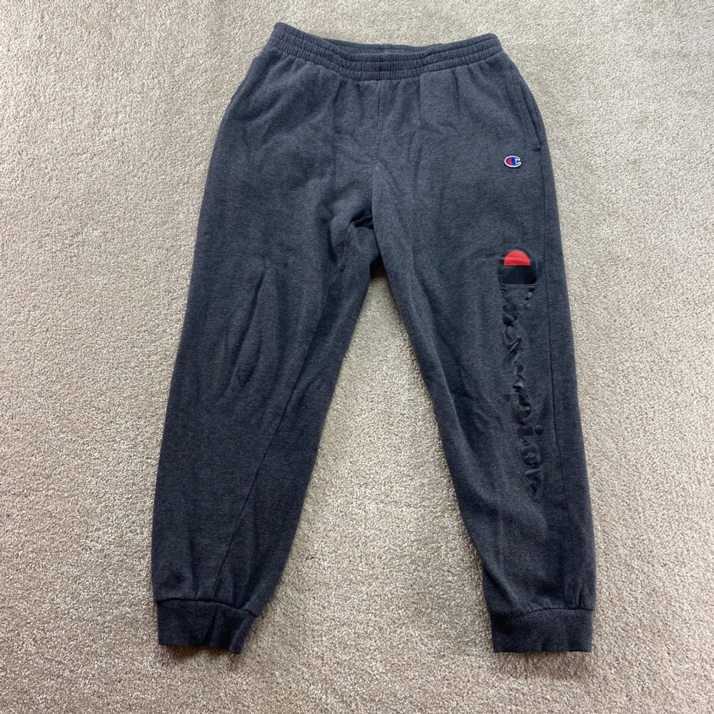 Champion Joggers Sweatpants Youth Boys Size Large Dark Gray Athletic Logo